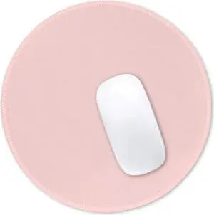 Mouse Pad Premium-Textured Small Round Mousepad 8.7 x 8.7 Inch Pink Stitched Edge Anti-Slip Waterproof Rubber Mouse Mat Pretty Cute Mouse Pad for Office Home Gaming Laptop Men Women Kids