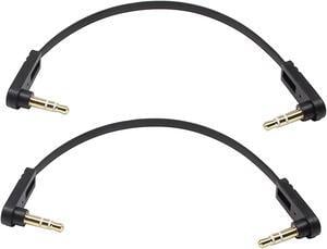 3.5mm Audio Cable Right Angle Gold Plated 3.5mm Auxiliary Audio Stereo Male to Male Cable(0.5 Feet)