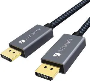IVANKY DisplayPort Cable 10ft/2-Pack, DP Cable, [4K@60Hz, 2K@165Hz, 2K@144Hz], Nylon Braided High Speed DisplayPort 1.2 Cable, Compatible with PC, Laptop, TV
