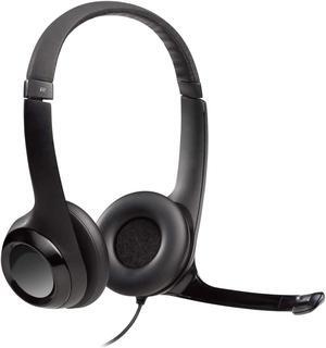 H390 Wired Headset for PC/Laptop Stereo Headphones with Noise Cancelling Microphone USB In-Line Controls Works with Chromebook - Black