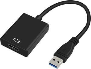 USB 3.0 to HDMI Adapter 1080P HD Audio Video Converter USB to HDMI Adapter with Audio Output Multiple Monitors Compatible with Windows XP 7/8/8.1/10 for PC Laptop Projector HDTV