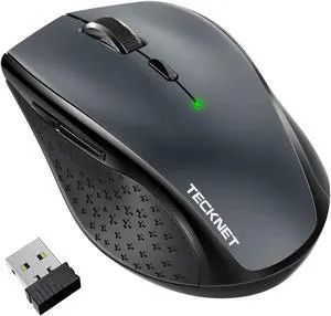 Classic 2.4G Portable Optical Wireless Mouse with USB Nano Receiver for Notebook PC Laptop Computer 6 Buttons 30 Months Battery Life 4800 DPI 6 Adjustment Levels