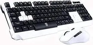 UniFire V60 Waterproof 2.4G Wireless Gaming Keyboard with Mouse DPI Control For DESKTOP PC Laptop Wireless Keyboard Mouse Combos (white)