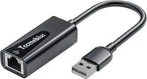 USB Ethernet Adapter USB 2.0 to 10/100 Ethernet LAN Network Wired Adapter for MacBook Surface Pro Notebook PC Compatible with Windows7/8/10 Mac OS Android Chrome OS Linux (TCC-S20A)