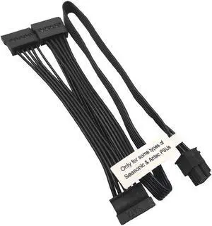 6 Pin Male to 3X 15 Pin SATA Female Hard Drive Power Adapter Cable for Seasonic Antec Modular Power Supply 20-in(50cm)