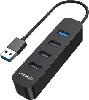 Upgrow USB 30 Hub 4Port USB Hub with 5 Gbps USB Splitter for Laptop MacBook Mac Pro Mac Mini iMac Surface Pro XPS PC Flash Drive Mobile HDDBlack