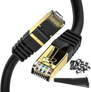 Cat 8 Ethernet Cable Zosion 2 Pack 10 ft High Speed 40Gbps 2000Mhz Internet Patch Cable Cord Heavy Duty 26AWG Shielded Cat8 LAN Network Cable with RJ45 Connector for Router Modem PC Gaming Xbox