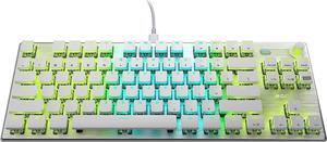 Vulcan TKL Pro PC Gaming Keyboard Linear Optical Titan Switch AIMO RGB Lighting Tenkeyless Mechanical Feel Speed Keystroke Low Profile Ergonomic Design for Wrist Rest Support White