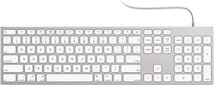 USB Wired Keyboard for Apple Mac, Aluminum Full Size Computer Keyboard with Numeric Keypad Compatible with Magic, iMac, MacBook Pro/Air Laptop and PC-White