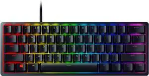Mini 60% Gaming Keyboard: Fast Keyboard Switches - Clicky Optical Switches - Chroma RGB Lighting - PBT Keycaps - Onboard Memory Snap Tap - Black