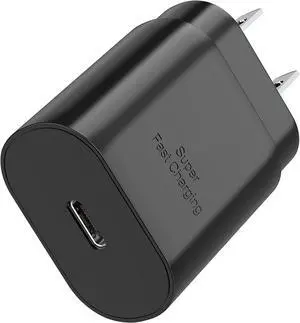 Galaxy S25 S24 USB C Charging Block 25W PD Super Fast Charger Type C Wall Plug Adapter Quick Charge for  Galaxy S25/S24/S23/S22/S21/S20/Z Fold 3/4/5/Note20/iPhone 16/15 (Black 1Pack)
