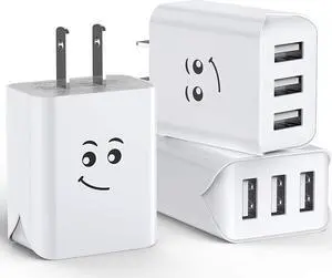 Upgraded USB Wall Charger, 3.1A 3-Port 3-Pack UL Certified Charging Block USB Plug Cube Compatible for iPhone 11/Xs/XS Max/XR/X/8/7/6/Plus,iPad Air/Mini,Galaxy10/9/8/7,Note9/8,Nexus