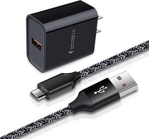 Adaptive Fast Charger Android Charger for Samsung Galaxy S7 Edge S6 S5 J3 J3V J7 J7V J5,Moto G5 G4 E6 E5 E4,LG Stylo 3 2 G4 K50 K40 K22 K20,Tablet,Android Phone,HTC, 3ft Fast Charging Micro USB Cable