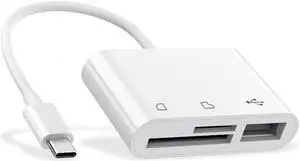 USB C to Micro SD TF Memory Card Reader 3-in-1 USB Camera Card Reader Adapter Compatible with iPhone 15 iPad Pro MacBook Pro/Air Chromebook XPS Galaxy S10/S9 and More USB C Devices