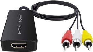 HDMI to AV Converter HDMI to RCA Composite Converter Adapter Support PAL/NTSC Support 1080P Compatible with Roku/Fire Sitck/PS4/Xbox/Spectrum Box/Old Sanyo TV/Old LG TV/Old CRT ect.