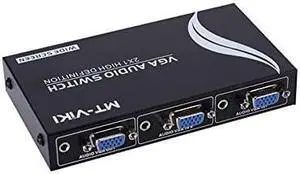VGA Switch Video Audio Switcher Box (HDDB15 + 3.5mm) for PC Sharing (2 Port vga Switch with Audio) VGA Switch Video Audio Switcher Box (HDDB15 + 3.5mm) for PC Sharing (2 Port vga Switch with Audio)