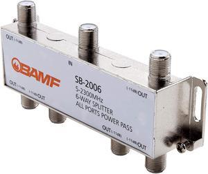 BAMF 6 Way Coaxial Cable Splitter Bi-Directional Coax MoCA 5-2300MHz RG6 Compatible Nickel Plated Cable Splitter 2 Way Internet and TV Splitter Satellite Antenna Analog/Digital Connections