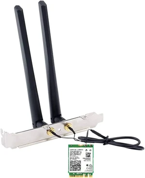 AX210NGW DTK WiFi Card WiFi 6E Supports 6GHz, 2230, 2x2 AX+BT 5.3+Tri-Band, Includes RF Cable (11 inch), 5dBi High Gain Antennas and Low-Profile Brackets AX210NGW DTK WiFi Card WiFi 6E Supports 6GHz, 2230, 2x2 AX+BT 5.3+Tri-Band, Includes RF Cable (11 inch), 5dBi High Gain Antennas and Low-Profile Brackets