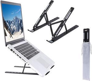 SweeHo Laptop Stands, Portable Foldable Laptop Holder, Ergonomic Laptop Stand Adjustable Height 6 Angles , Aluminum Alloy MacBook Stand for Desk, Best Gifts for Valentine's Day (Black)