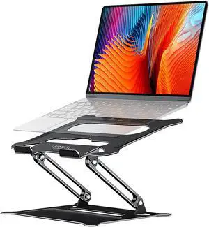 Urmust Laptop Notebook Stand Holder Adjustable Laptop Stand Portable Laptop Riser Compatible with MacBook Air Pro HP Dell XPS Lenovo All Laptops 10-15.6"(Black)