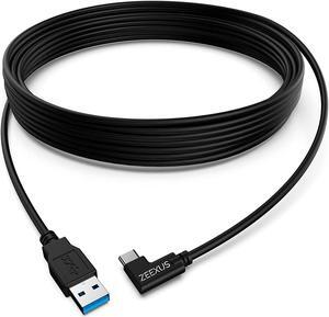 Oculus Quest 2 Link Cable 16 ft - USB C to USB A - USB 3.2 Gen1 5gbps - Oculus Quest 2 Charging Cable 90 Degree Angled (16 FT USB A to C Black)