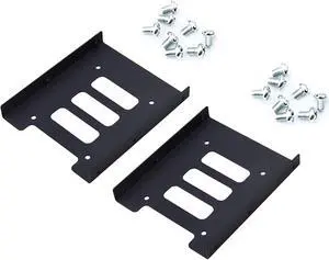 2Pack SSD Mounting Bracket 2.5 to 3.5 Adapter 2.5 to 3.5 Hard Drive Adapter SSD Bracket Converts 2.5 Notebook Hard Drive to 3.5 Desktop Hard Drive Bay Mounting Bracket Adapter