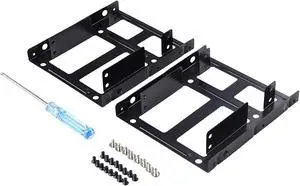 SSD Mounting Bracket 2 Pack Dual SSD Bracket 2.5 to 3.5 Adapter SSD HDD Metal Mounting Bracket Adapter Hard Drive Holder for PC SSD