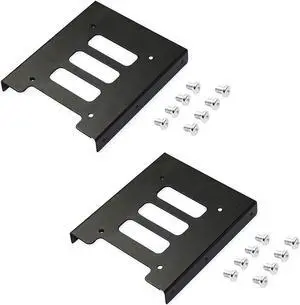 SSD Mounting Bracket 2.5 Inch to 3.5 Inch Internal SSD/HDD Mounting Kit 2.5 to 3.5 Hard Drive Adapter SSD Bracket Converts (2Pack)