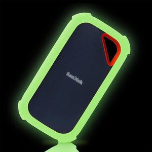Compatible with SanDisk Extreme PRO Portable SSD V2 Case Green Soft Silicone Protector Glow in Dark  L
