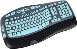 Keyboard Cover Skin Compatible with Logitech K350 Wireless Keyboard Logitech K350 MK550 MK570 Accessories Ultra Thin Logitech Wireless Wave Silicone Keyboard Protective Skin -Mint