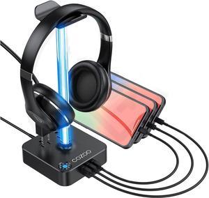  Tilted Nation RGB Headset Stand and Gaming Headphone Stand for  Desk Display with Mouse Bungee Cord Holder with USB 3.0 Hub for Xbox, PS4,  PC - Perfect Gaming Accessories Gift 