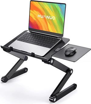 Adjustable Laptop Stand, Laptop Desk for up to 15.6" Laptops, Portable Laptop Table Stand with 2 CPU Fans, Detachable Mouse Pad, Ergonomic Lap Desk for Laptop, TV Bed Tray, Standing Desk