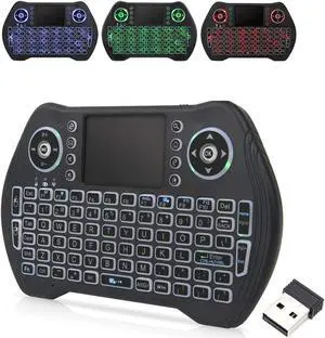 Backlit Wireless Mini Keyboard With Touchpad Mouse Combo and Multimedia Keys for Android TV Box HTPC PS3 Smart TV Tablet Linux Windows MacOS New Mini Keyboard with Rechargeable Li-ion Battery