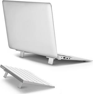 OATSBASF Mini Laptop Stand, Retractable Computer Stand, Portable Notebook Holder, Foldable Invisible Design Cooling Office Universal Non Slip, for MacBook Pro Air iPad Pro Air Surface Tablets (Silver)