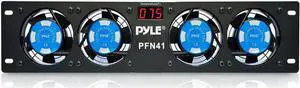19 Equipment Cooling Fans - 110V/60Hz Power 4 Cooler Master 80mm Case Fans Smart Cooling System Digital LCD Temperature Display & Installation Hardware Screw Included - PylePro PFN41