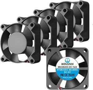 WINSINN 30mm Fan 5V, 3D Printer Micro 5 Volt Fans 3010 Hydraulic Bearing, Brushless Cooling 30mmx10mm 2PIN (Pack of 5Pcs)