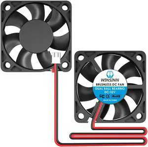 Dual Ball Bearings 50mm Fan Brushless Cooling 12V 5010 50mm*10mm Pack of 2Pcs)