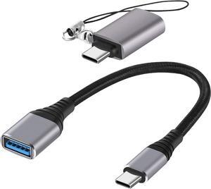 USB-C to USB Adapter USB to USB C Adapter USB Female to USB C Male USB A to USB C Adapter Compatible with MacBook Pro 2020 2019 2018 iPad Pro 2021 2020 Samsung Galaxy S20 S20+ and More(Grey 2 Pack)