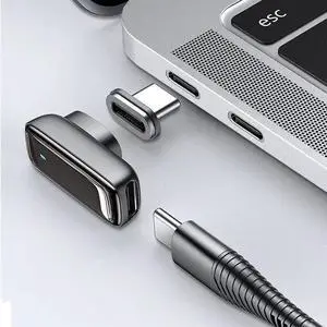 USB C Magnetic Adapter 24 Pins Type-C to Type-C PD 100W Quick Charger 4K@60Hz & 9Gbps Data Transfer Compatible with Mac Book Pro/Air and Other USB C Devices