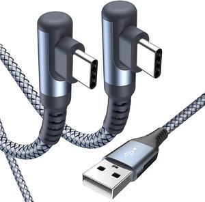 sweguard USB Type C Charger Cable Right Angle [2-Pack,3.3FT] iPhone 16 Charger Braided Cord for iPhone 16 15 Pro Max Plus, Samsung Galaxy S25 S24 S23 S22 S21 S20 S10 S9 A15 Note Flip Pixel LG Moto PS5