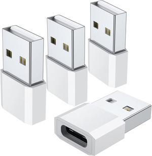USB C Female to USB Male Adapter (4-Pack) Type C Charging Cord Connect USB A Charger for iPhone 16 15 14 13 12 11 Pro Max Plus iPad Pro Air 5 Mini 6  Galaxy S24 S23 S22 Google Pixel 5 4 XL