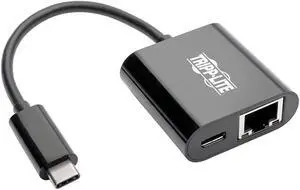 Tripp Lite USB C to Gigabit Ethernet Adapter USB Type C to Gbe Thunderbolt 3 Compatible w/ PD Charging (U436-06N-GB-C) Tripp Lite USB C to Gigabit Ethernet Adapter USB Type C to Gbe Thunderbolt 3 Compatible w/ PD Charging (U436-06N-GB-C)