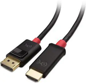 Unidirectional 4K DisplayPort to HDMI Cable - 6ft Gold-Plated DP to HDMI Cable Display Port to HDTV/Monitor/Projector Conversion Cord
