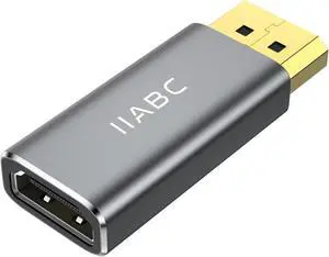 Displayport to HDMI Adapter 4K 24K Gold Plated Displayport DP to HDMI Female ConverterUni-Directional Display Port to HDMI Converter Compatible for  HP  &More- Grey