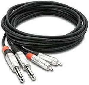 Hosa HPR-010X2 Dual REAN 1/4 TS to RCA Pro Stereo Interconnect Cable 10 Feet