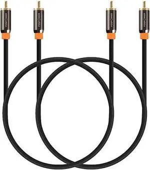 (3FT - 2 Pack) Digital Audio Coaxial Cable [24K Gold Plated Connectors] Premium S/PDIF RCA Male to RCA Male for Home Theater HDTV Subwoofer Hi-Fi Systems