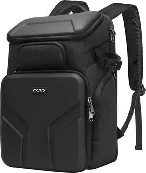 Camera Backpack DSLR/SLR/Mirrorless Photography Waterproof 17.3 inch Camera Bag Case with Front Hardshell&Laptop Compartment&Tripod Holder&Rain Cover Compatible with Canon/Nikon/Sony Space Gray