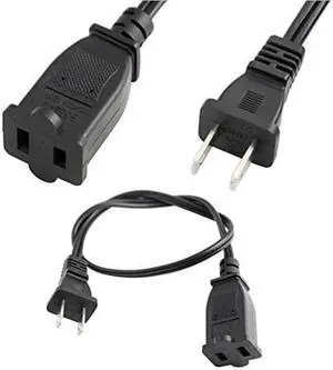 Tekit (16.4ft/5m) US Power Extension Cable Cord US AC 2-Prong Male/Female Power Cable USA Outlet Saver Power Extension Cord Cable 2-Prong 2 Outlets for NEMA 5-15P to NEMA 5-15R