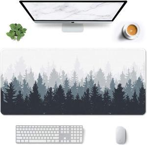 Large Mouse Pad Full Desk XXL Extended Gaming Mouse Pad 35 X 15 Waterproof Desk Mat with Stitched Edge Non-Slip Laptop Computer Keyboard Mousepad for Office & Home Misty Forest Design