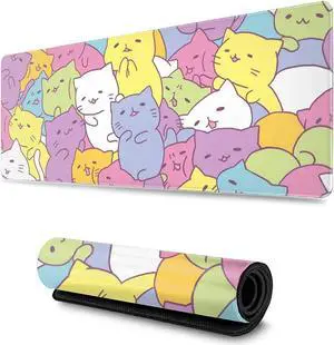 Kawaii Cats Gaming Mouse Pad XL Extended Large Mouse Mat Desk Pad Stitched Edges Mousepad Long Non-Slip Rubber Base Mice Pad 31.5 X 11.8 Inch Kawaii Cats Gaming Mouse Pad XL Extended Large Mouse Mat Desk Pad Stitched Edges Mousepad Long Non-Slip Rubber Base Mice Pad 31.5 X 11.8 Inch